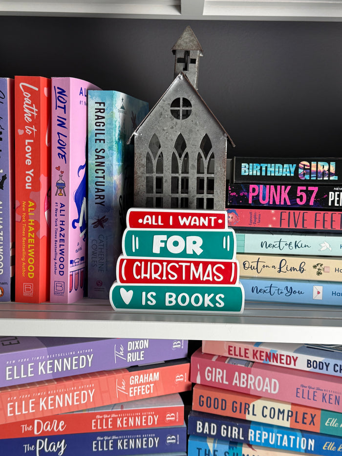 3D - Bookshelf Decor - All I Want For Christmas Is Books