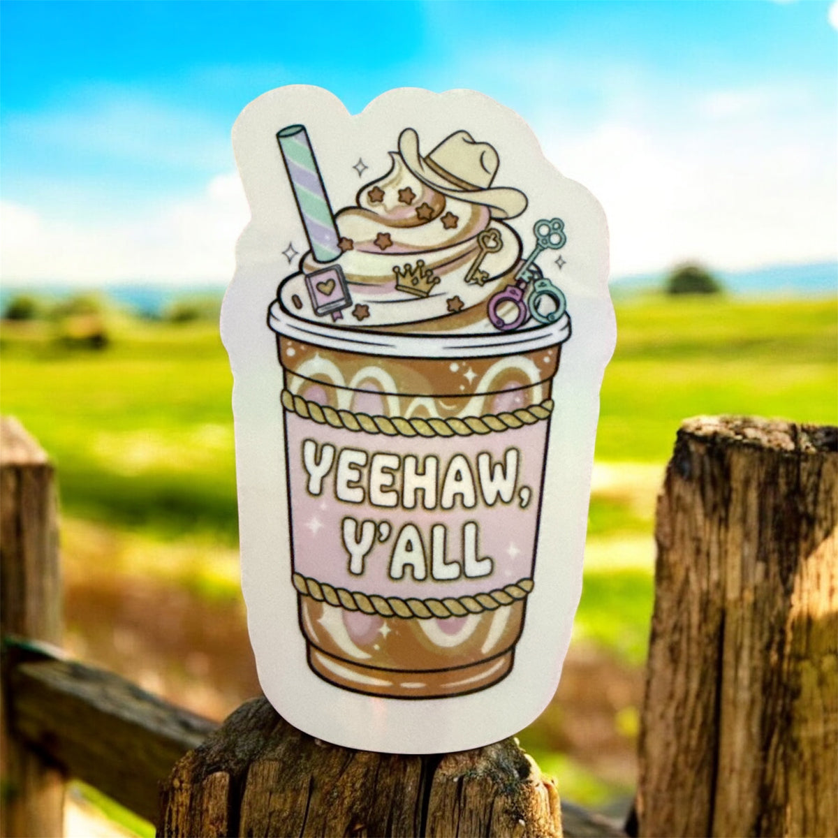 Holographic Stickers - Yeehaw Y’all - Cowboy Romance