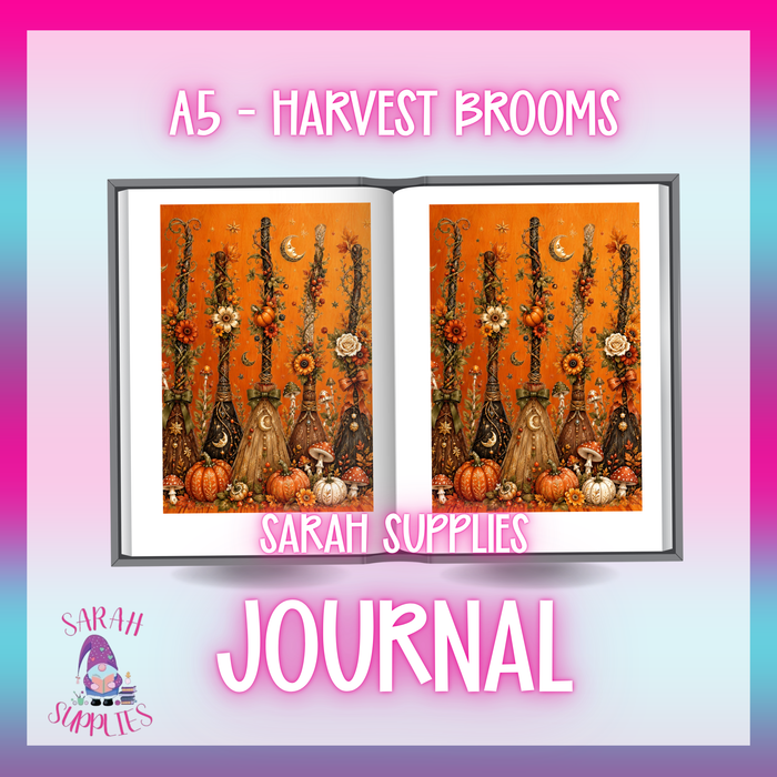 A5 - Harvest Brooms Sublimation Journal - Refillable - Bookmarked