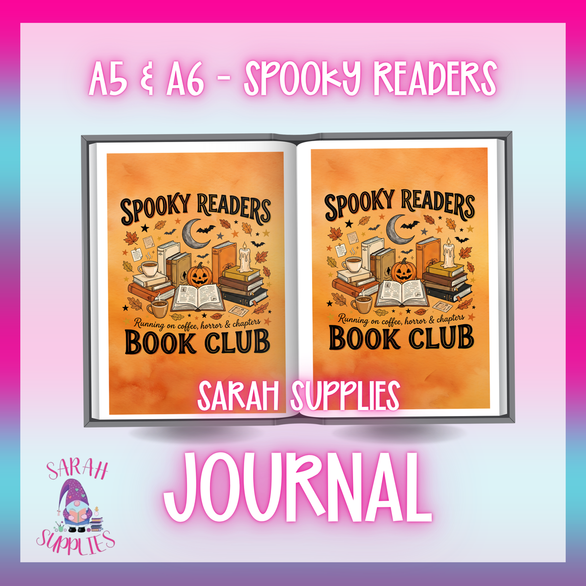 A5 - Spooky Readers Sublimation Journal - Refillable - Bookmarked