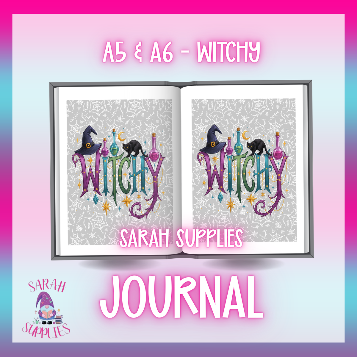 A5 - Witchy Sublimation Journal - Refillable - Bookmarked