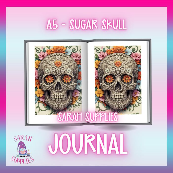 A5 - Sugar Skull  Sublimation Journal - Refillable - Bookmarked