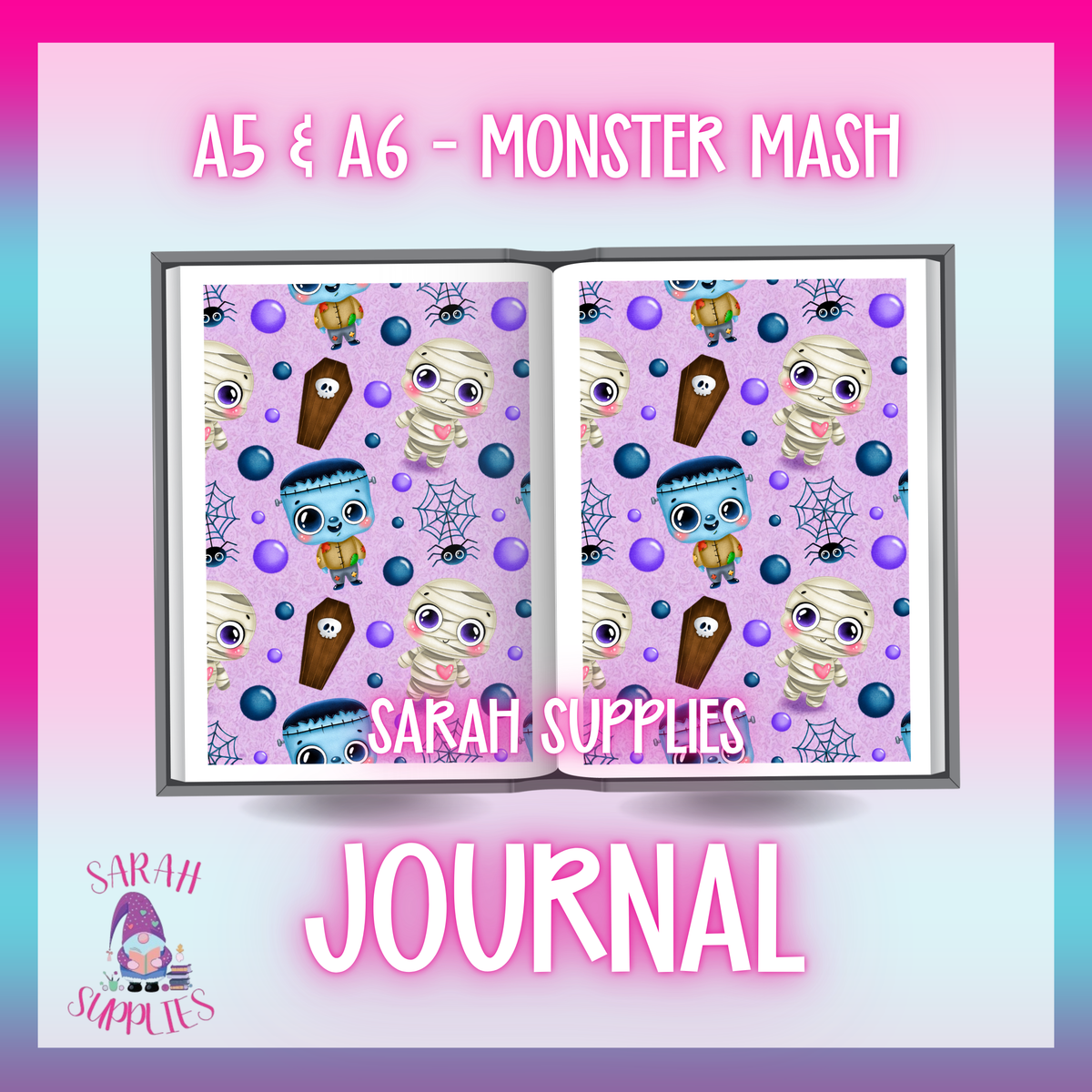 A5 - Monster Mash Sublimation Journal - Refillable - Bookmarked