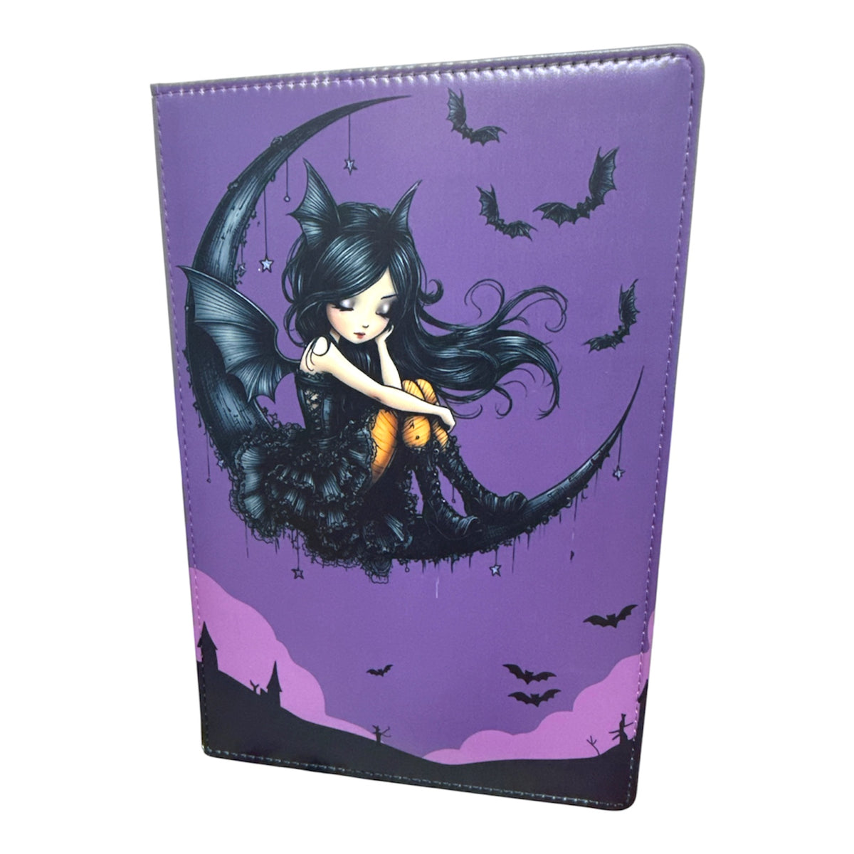 A5 -  Gothic Girl On Moon Sublimation Journal - Refillable - Bookmarked