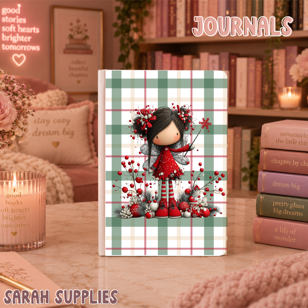 A5 - Christmas Fairy Sublimation Journal - Refillable - Bookmarked