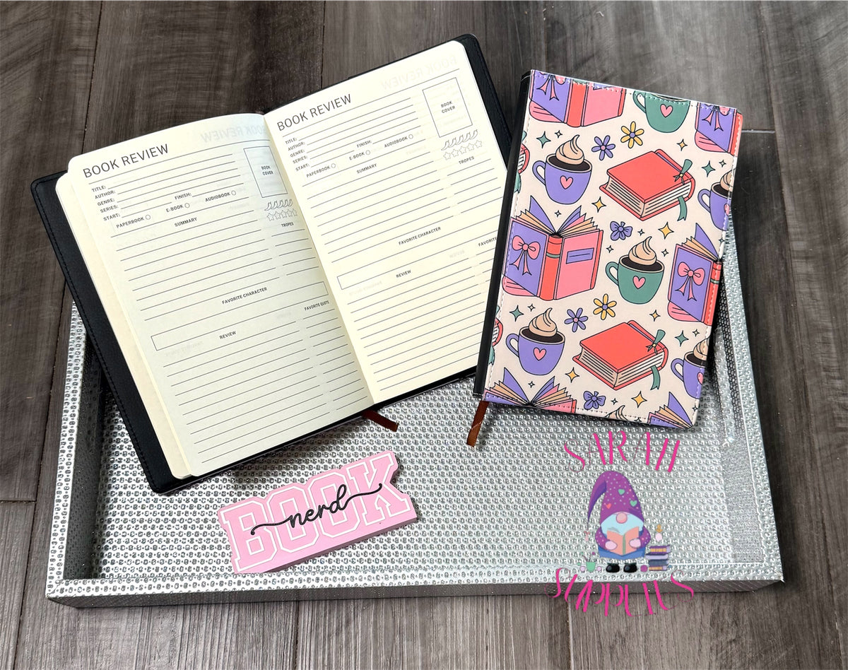 A5 - Books & Coffee Sublimation Journal - Refillable - Bookmarked