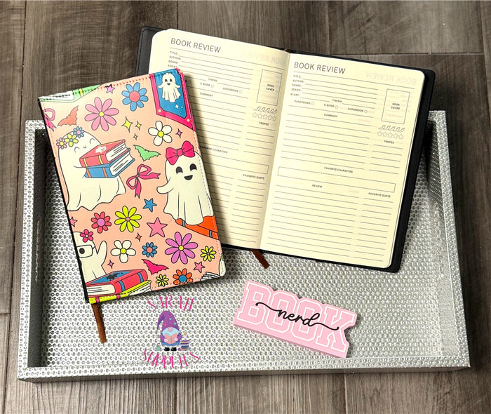 A5 - Bookish Ghostie Sublimation Journal - Refillable - Bookmarked