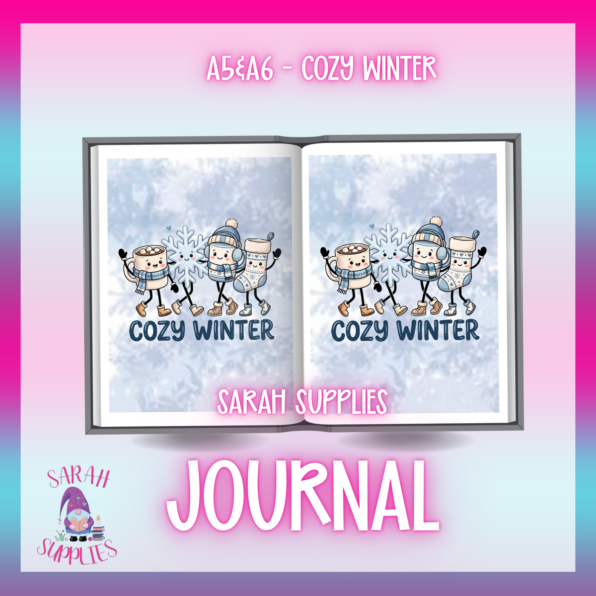 A6 - Cozy Winter Sublimation Journal  - Refillable & Bookmarked