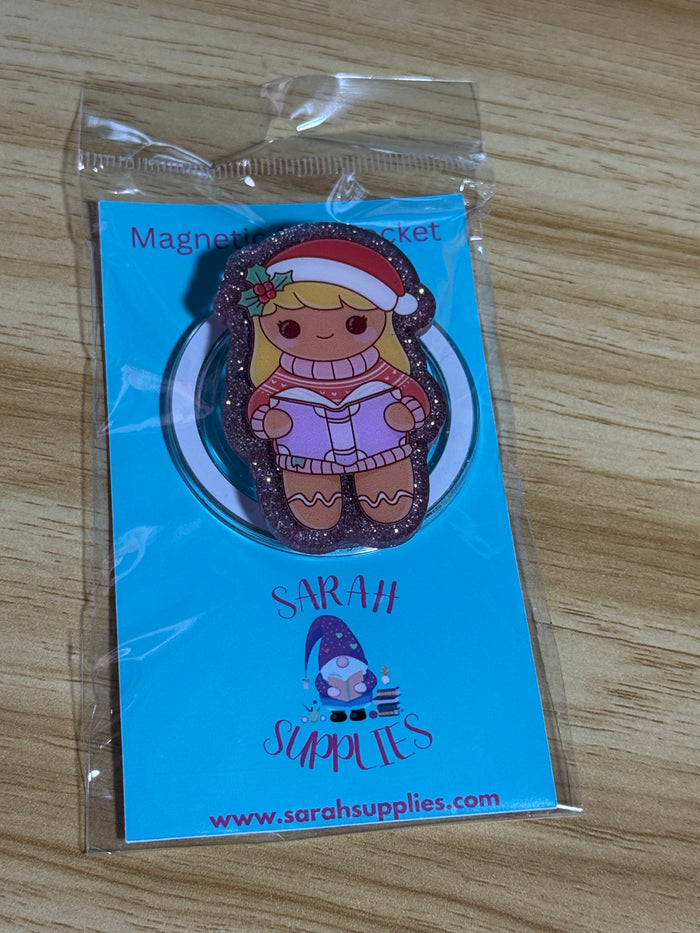 Kindle MagSafe Grip - Reading Gingerbread